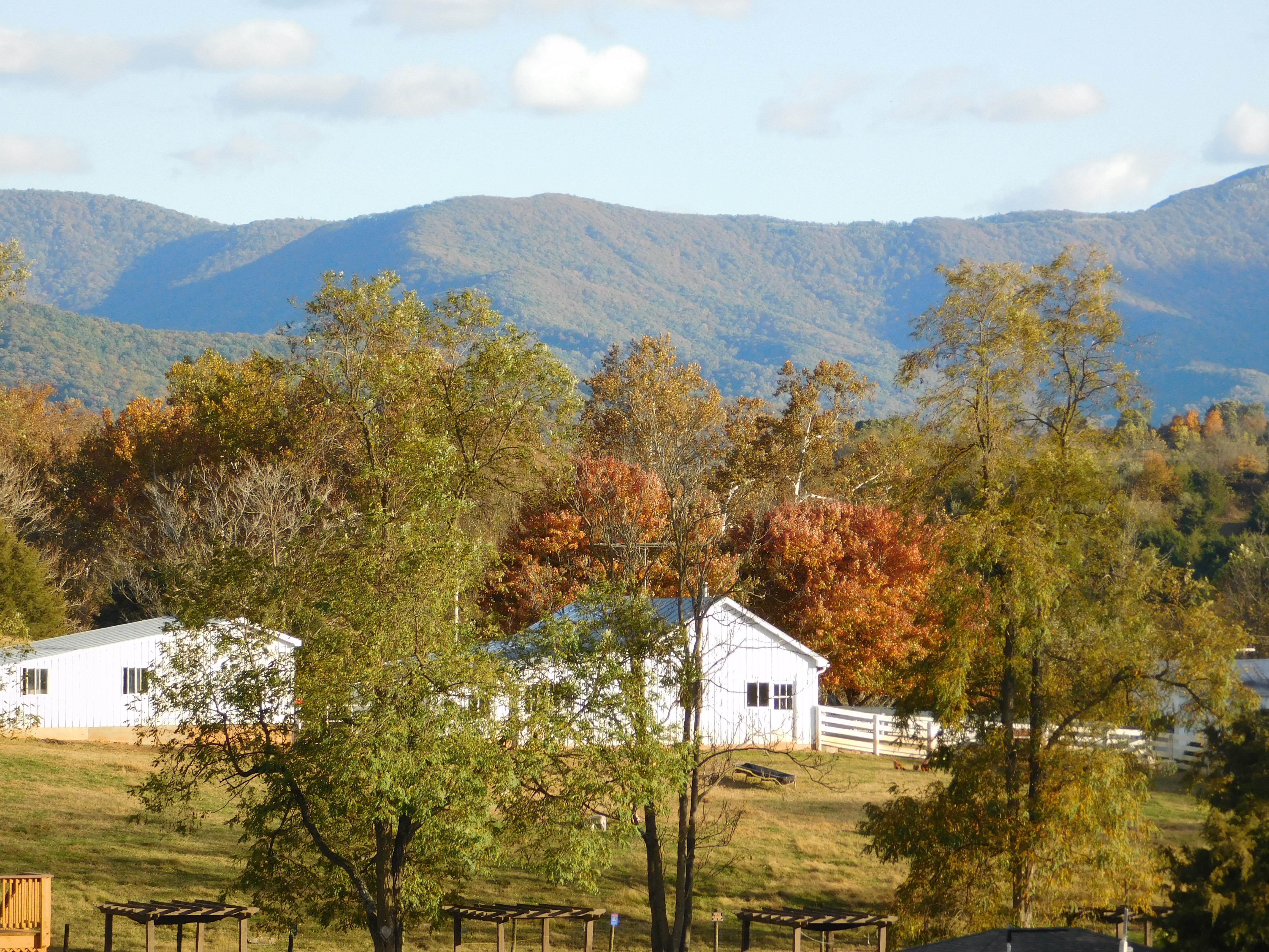 Building with mountains in the background