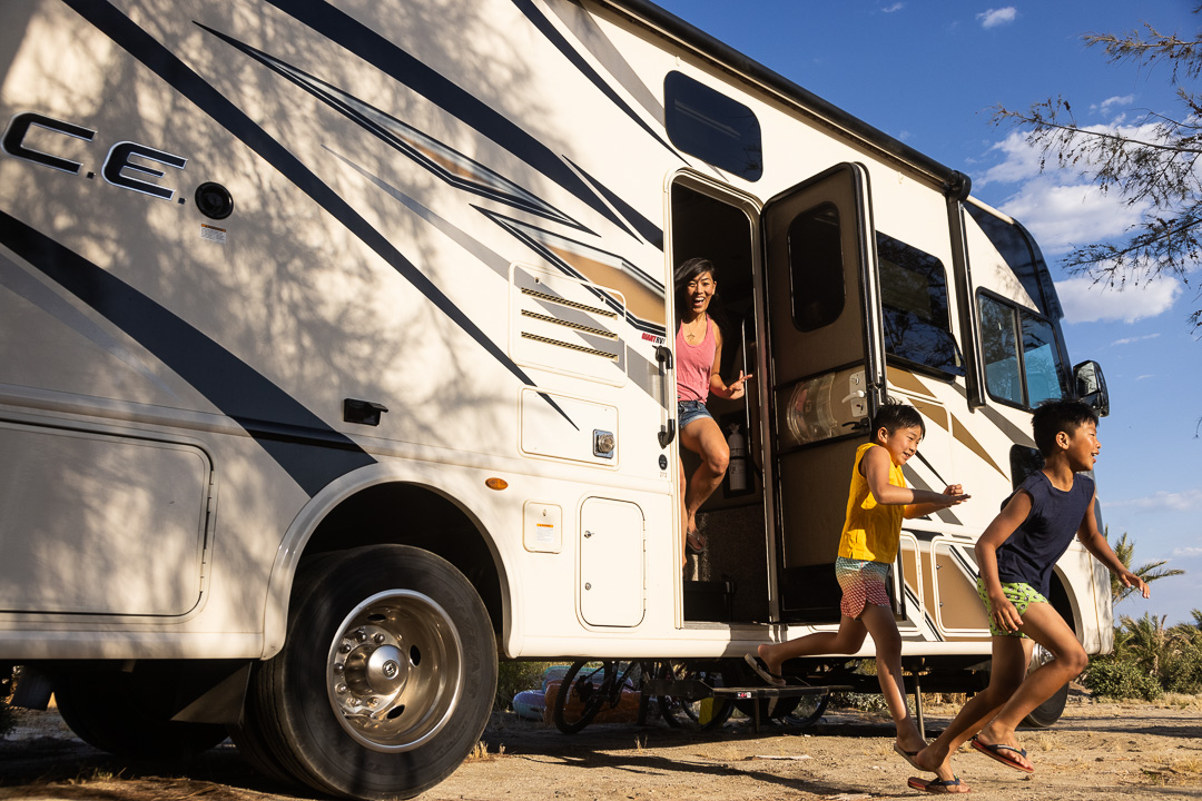 Kids exiting RV
