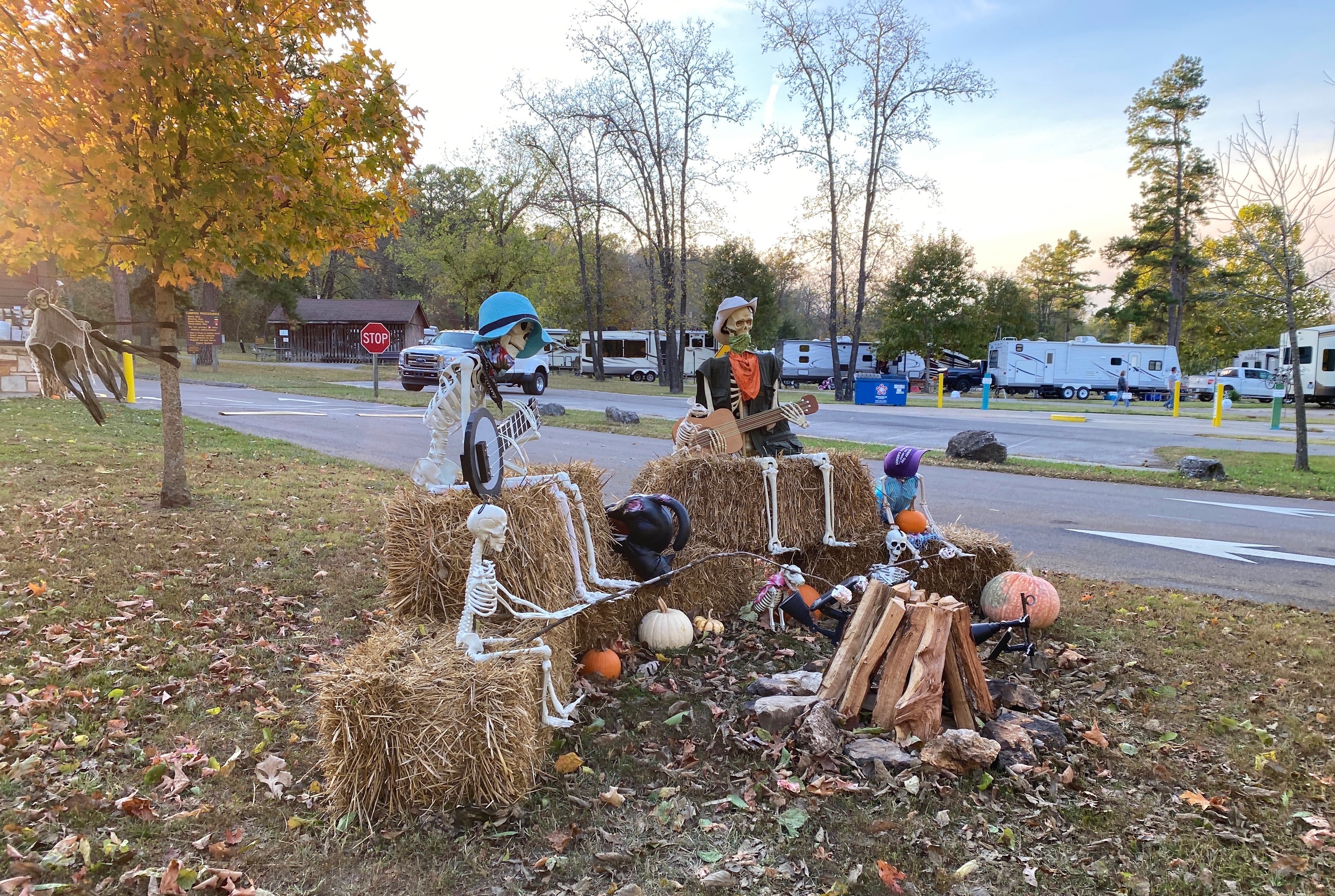 Halloween decor in the fall