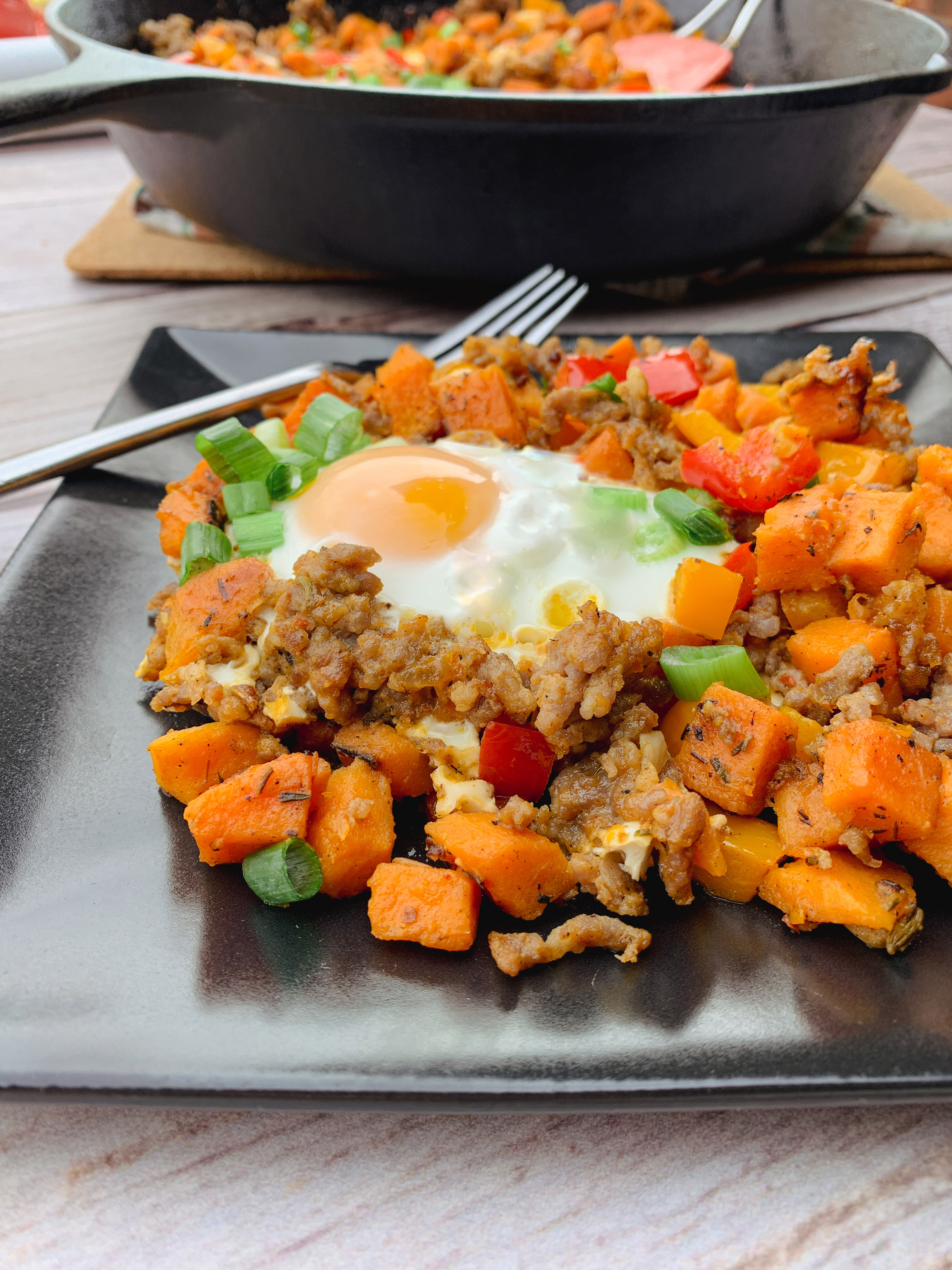 Sweet Potato Hash Skillet With Eggs