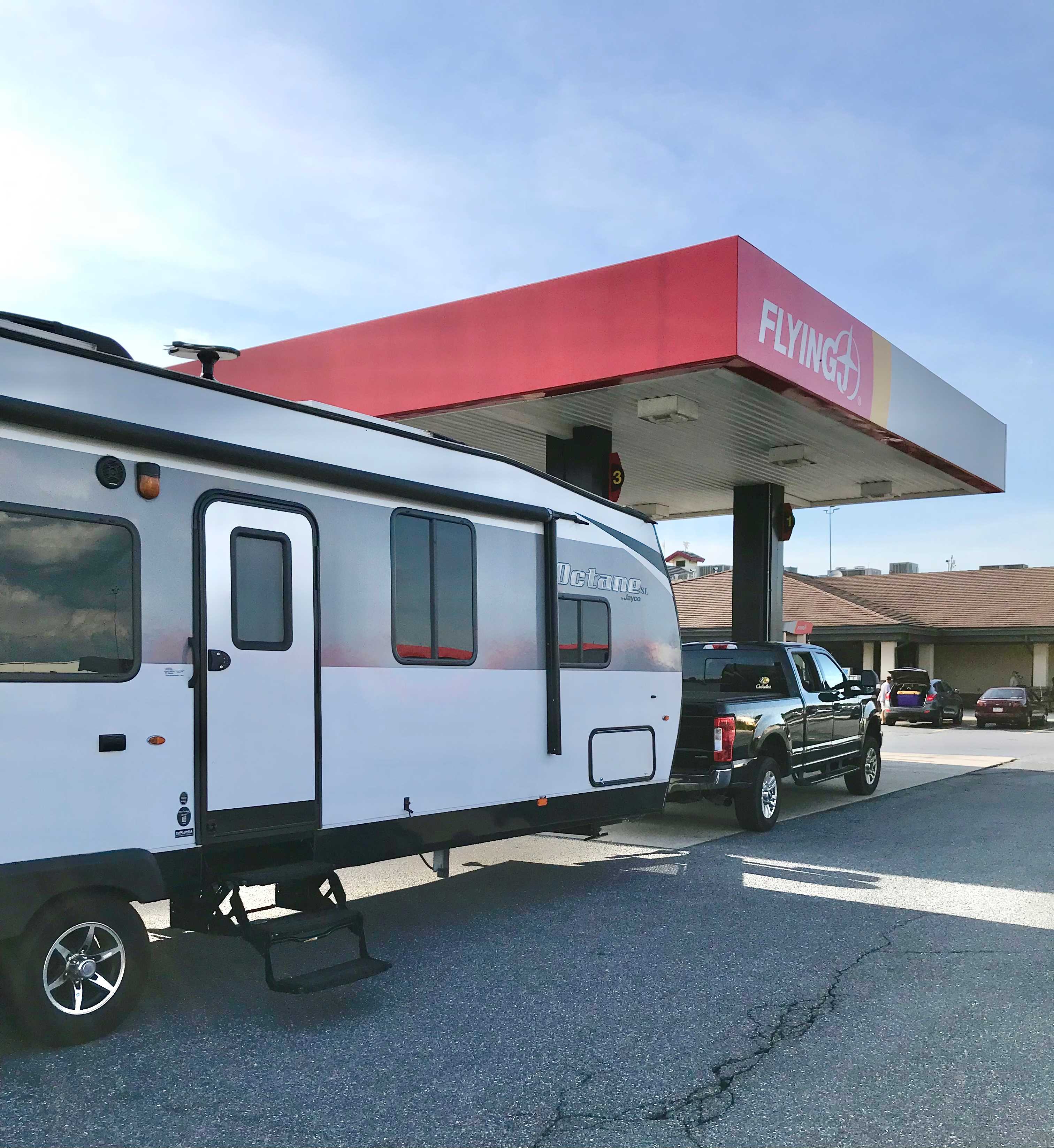 RV at gas station