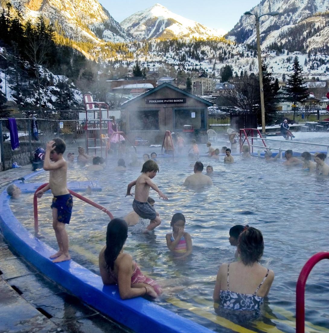 People enjoying Ouray Hot Springs