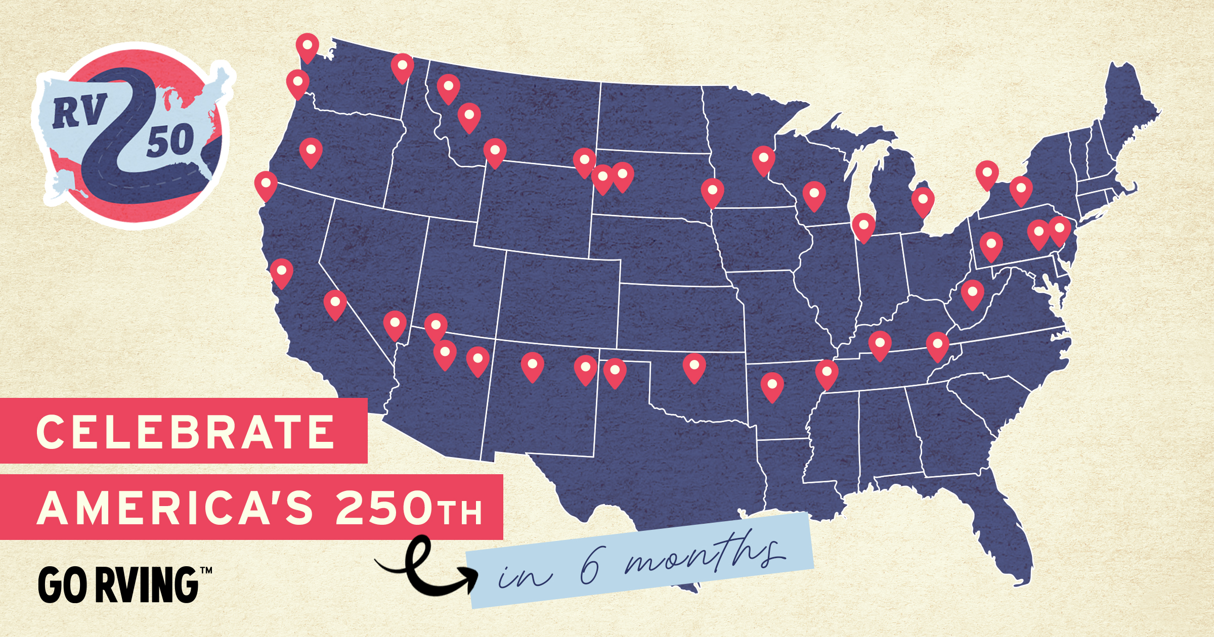 6 month RV trip map
