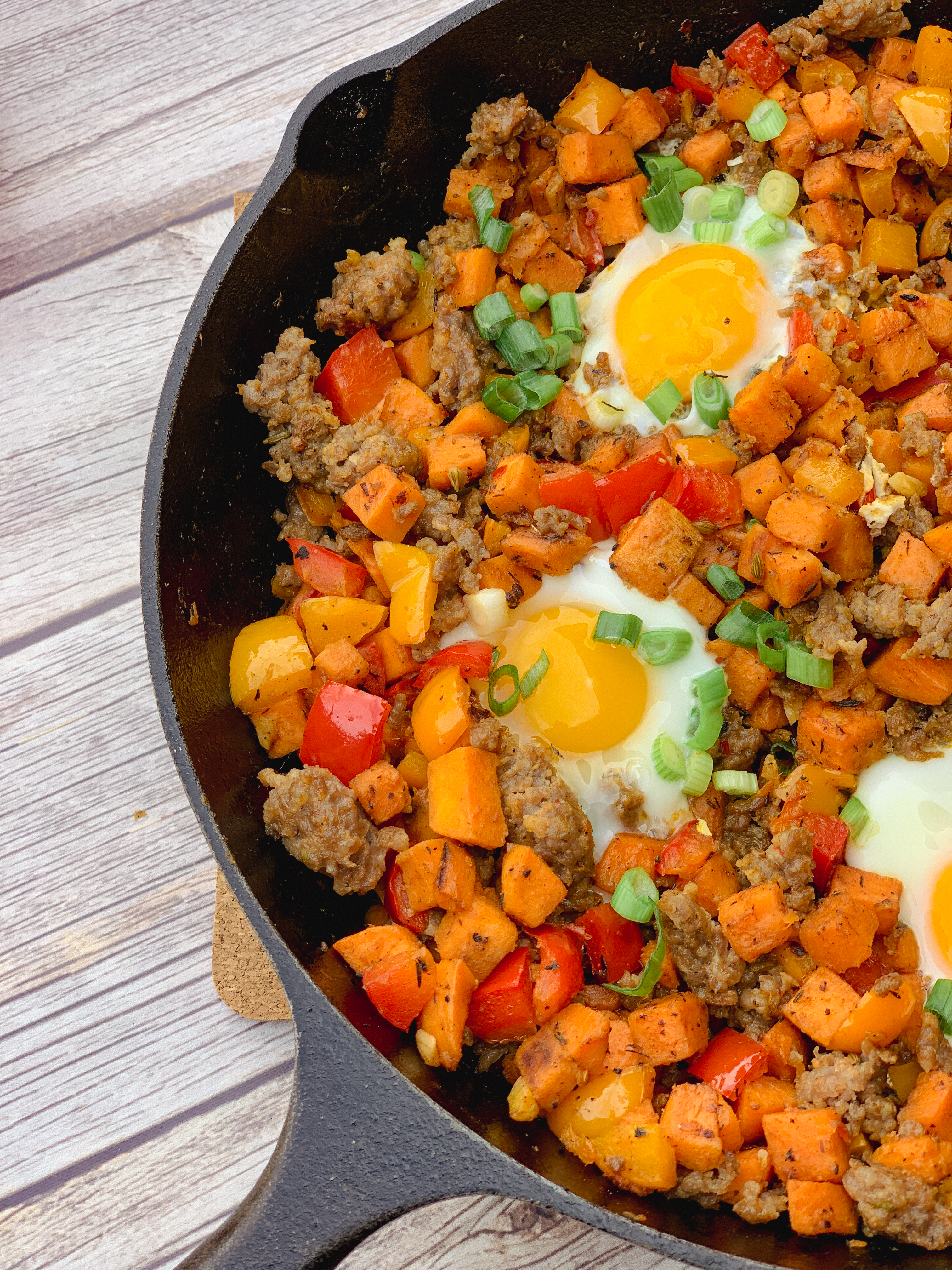 Sweet Potato Sausage Hash With Eggs