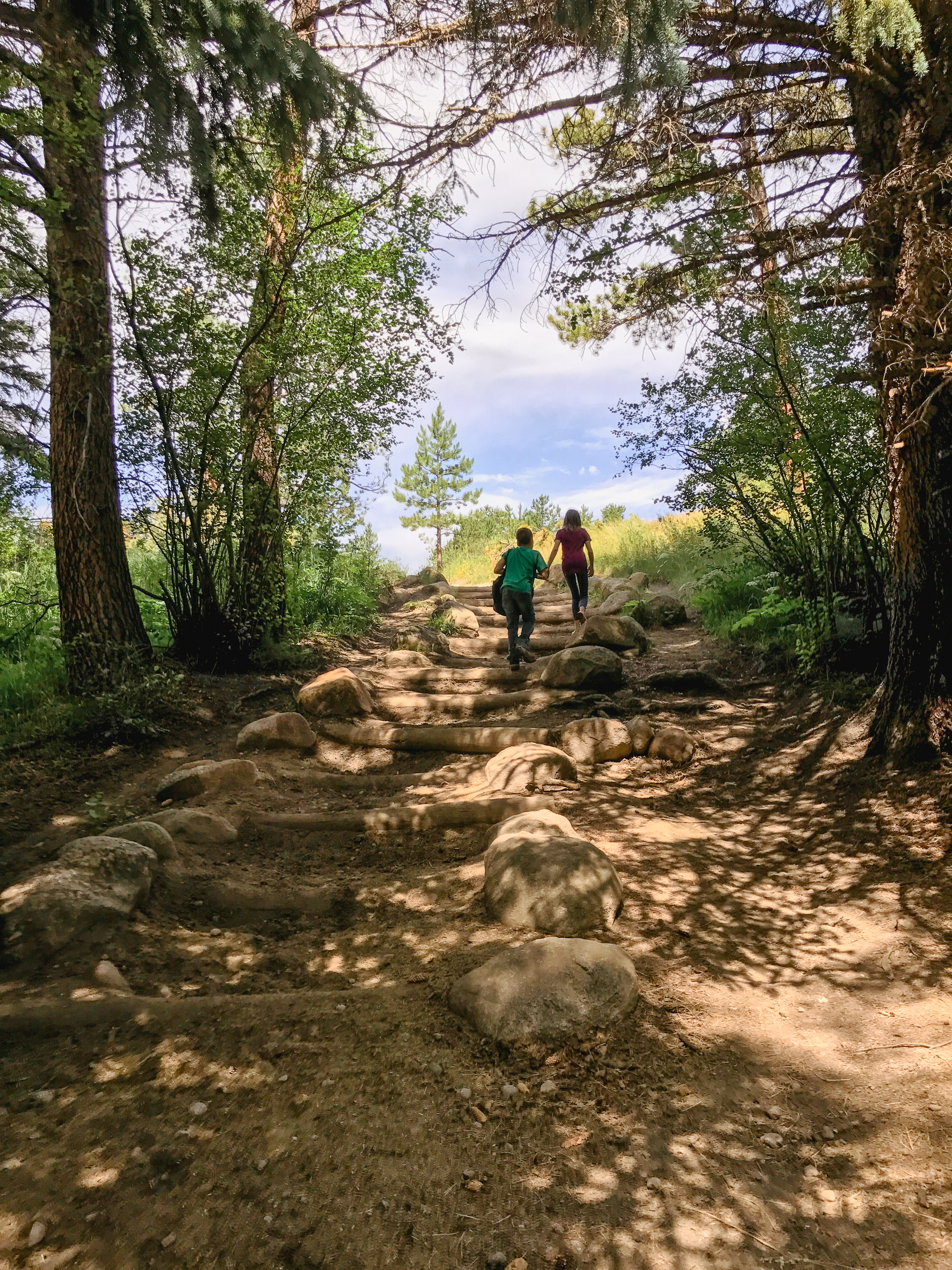 Two Kids Hiking