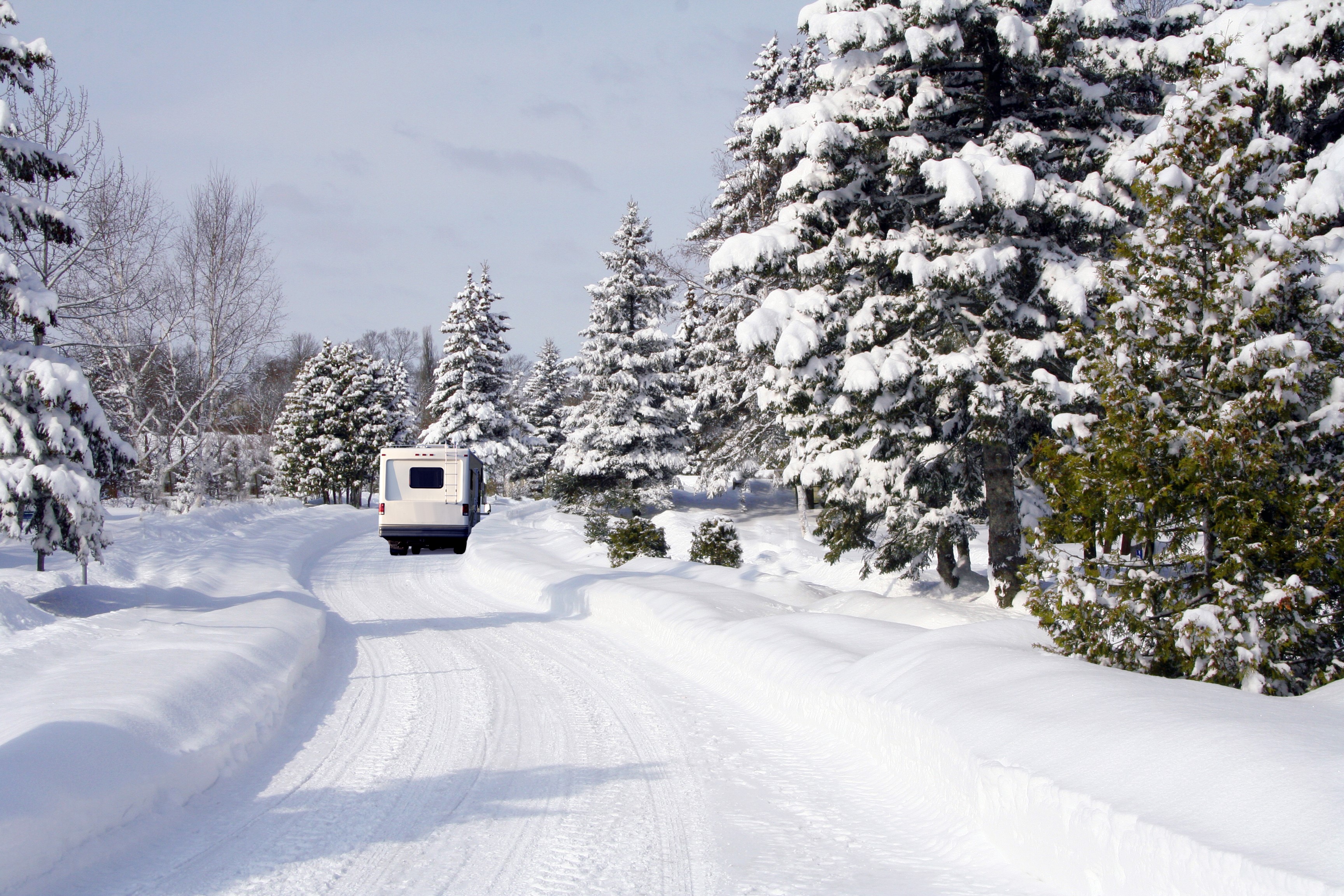 winter road & RV