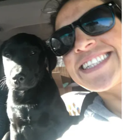 woman and dog