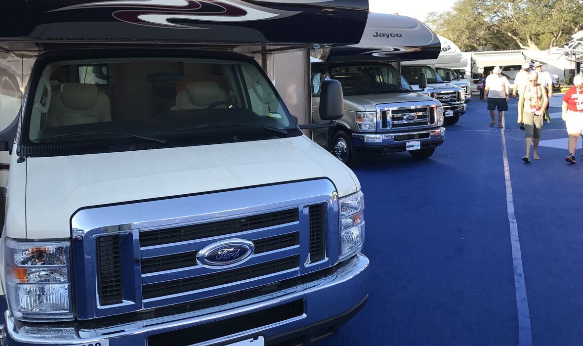Jayco Class C at an RV show