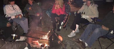 woman around a fire