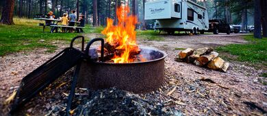 large Campsite at campground