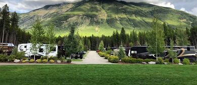 RVing in the mountains at campground