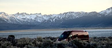 RV Van with Mountain Backdrop cropped
