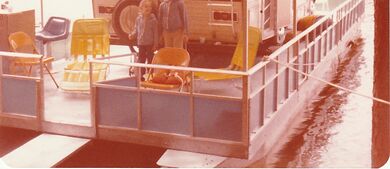 Camp-A-Float Hinch 1979 Theresa Becky on deck