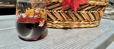 Thanksgiving Picnic Table next to RV