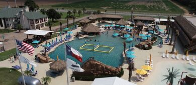 Aerial view of Lost Lagoon RV Resort