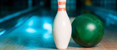 Bowling with blue glow in the background