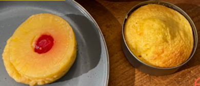 Individual pineapple upside down cakes