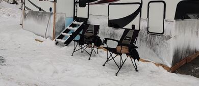 RV in the snow