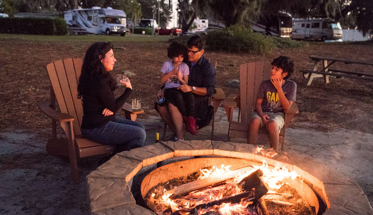 family at a campground