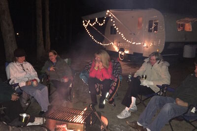 woman around a fire