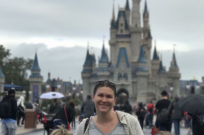 mom and kids at disney