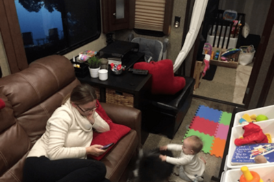 baby in an RV