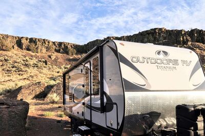 Travel Trailer in mountains