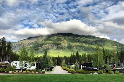 RVing in the mountains at campground