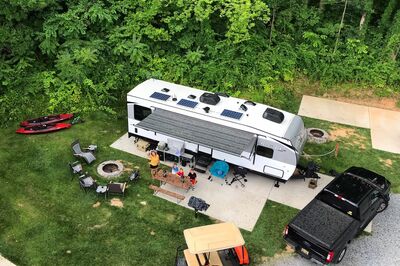 Travel Trailer at Campsite