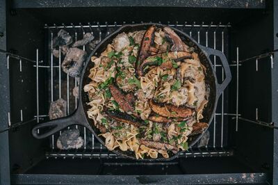 Meatball stroganoff in skillet