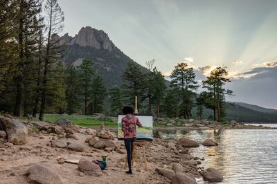Latasha painting mountains