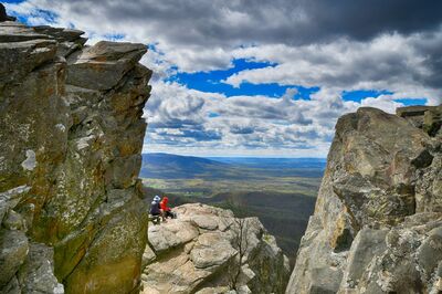 Shenandoah - couple having picnic on rocks
