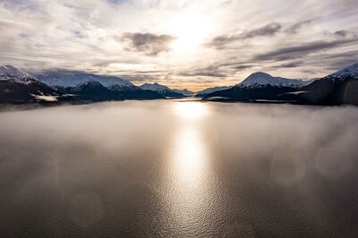 Alaska mountains and water