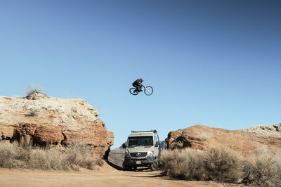 ROAM Episode 3 bike jumping over gap