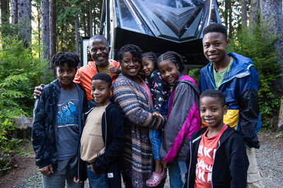 The Simon Family in front of RV