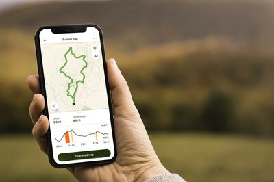 AllTrails app showing map of hiking route