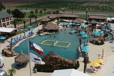 Aerial view of Lost Lagoon RV Resort