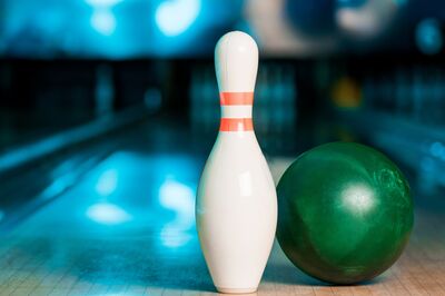 Bowling with blue glow in the background