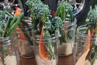 Roasted garlic lentil hummus