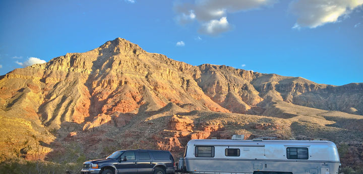 travel trailer in the mountains