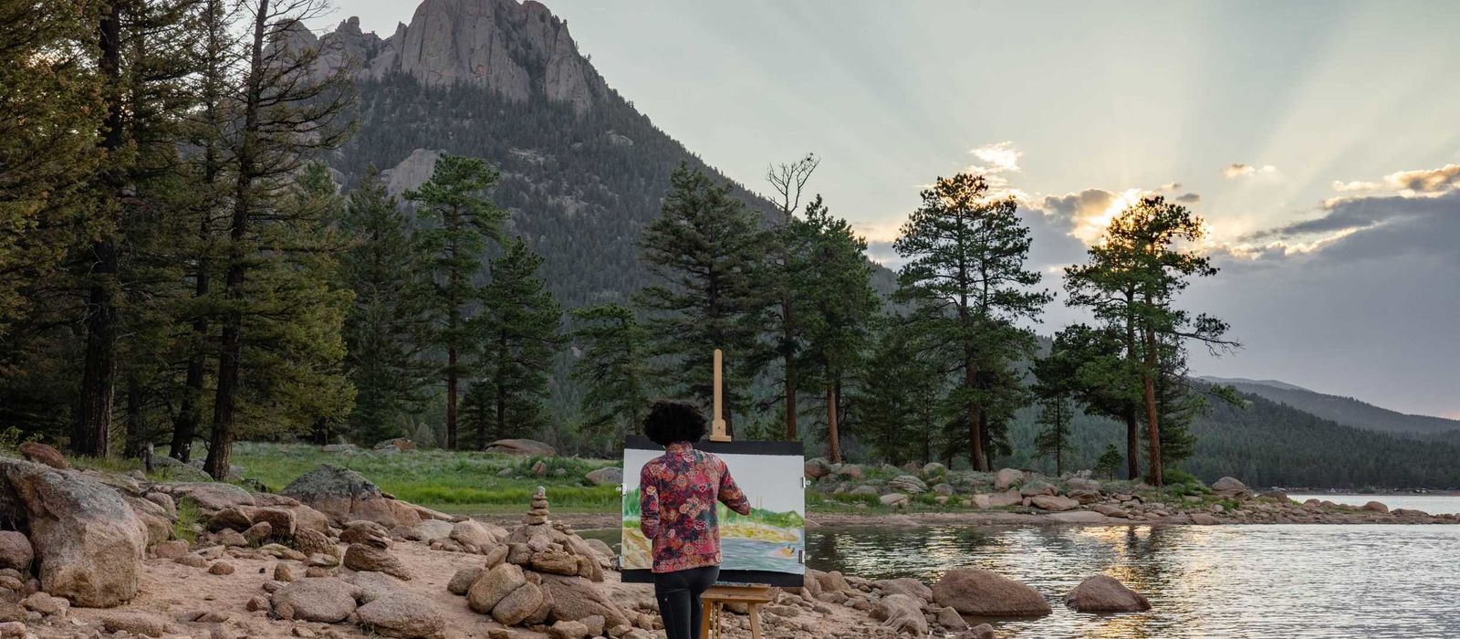 Latasha painting mountains