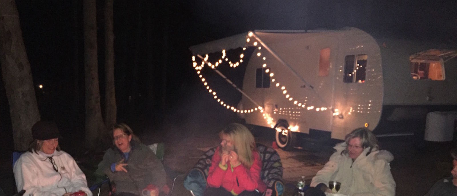 woman around a fire