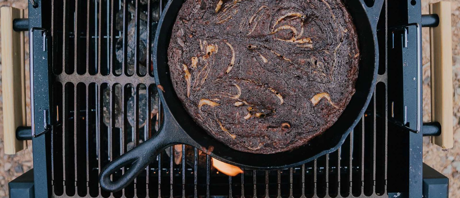 bacon brownies in skillet