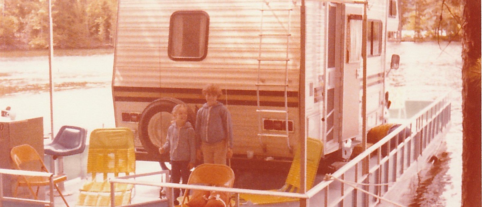 Camp-A-Float Hinch 1979 Theresa Becky on deck
