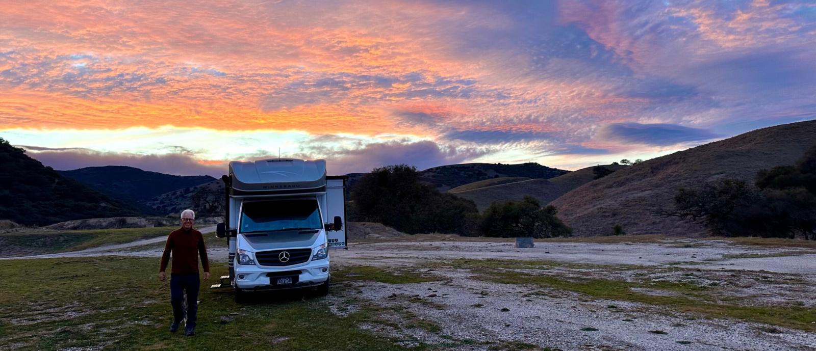 RV at sunset