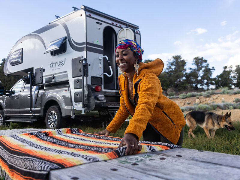 Setting Up the Campsite with Dog