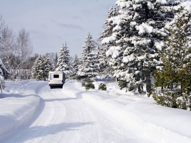 winter road & RV