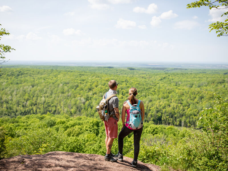 Couple Stopping at Overlook at Chequamegon-Nicolet National Forest in Marengo