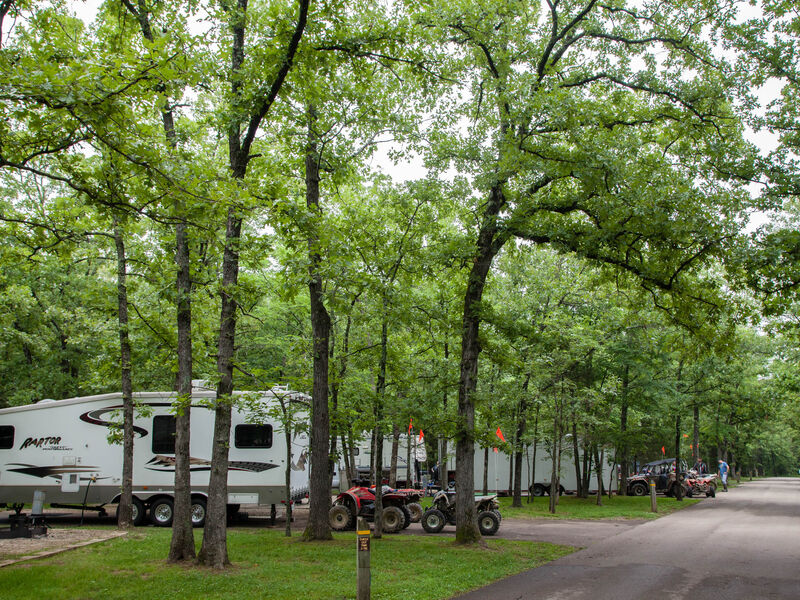 ATVs outside RV at St. Joe State Park_Credit to Missouri State Park