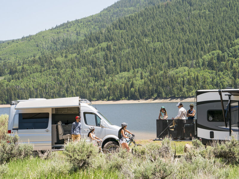 Travelers go RVing in the great outdoors